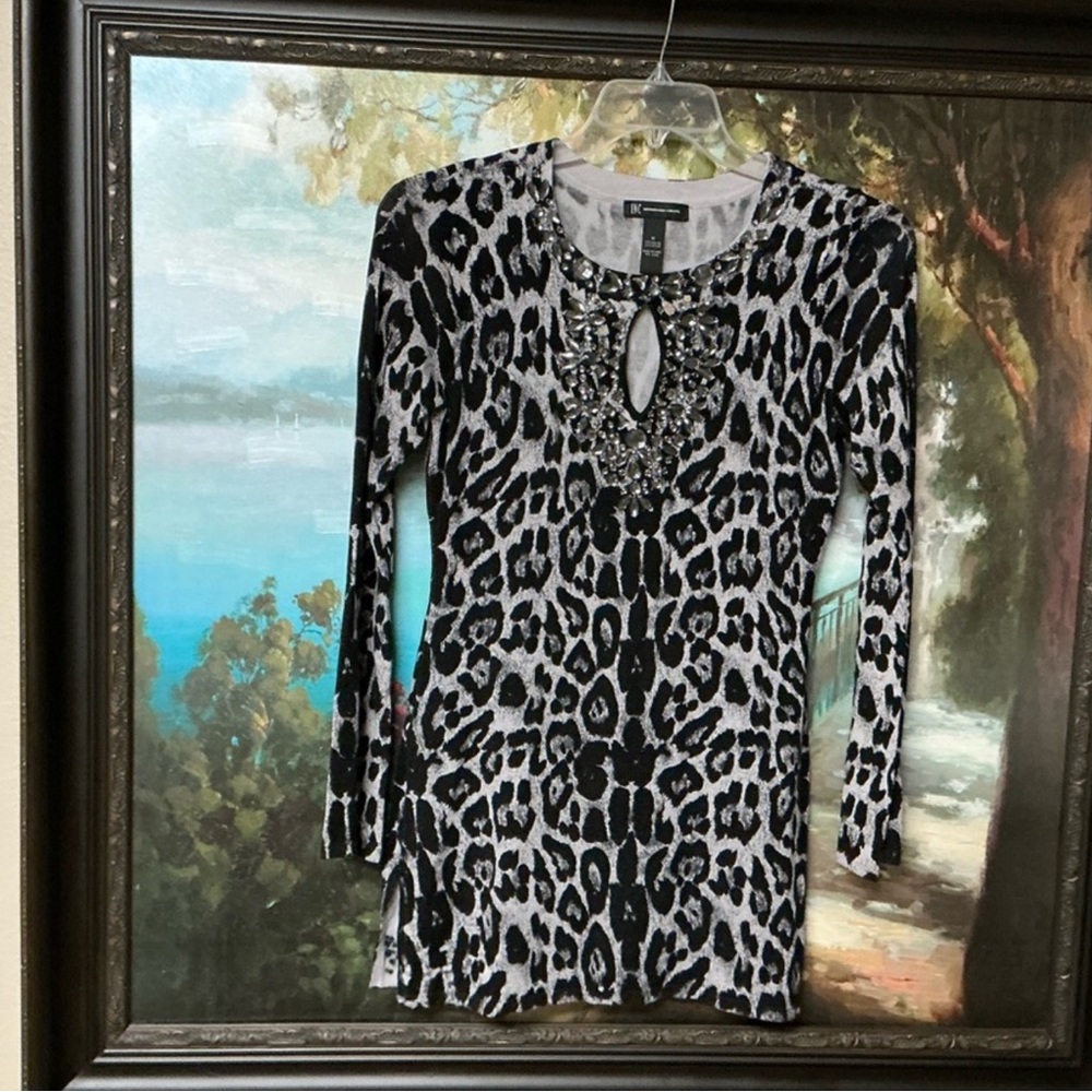 INC International Concepts Embellished Monochrome Dress Women’s Size Medium
